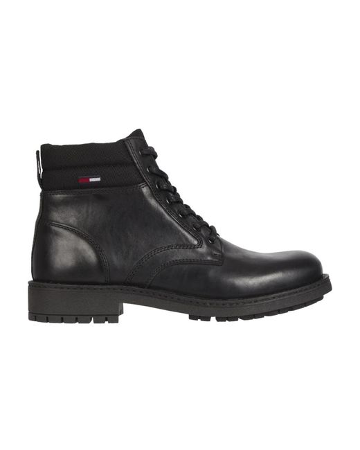 Tommy Hilfiger Black Lace-Up Boots for men