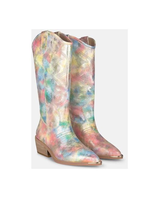Alma En Pena. Blue Cowboy & Biker Boots