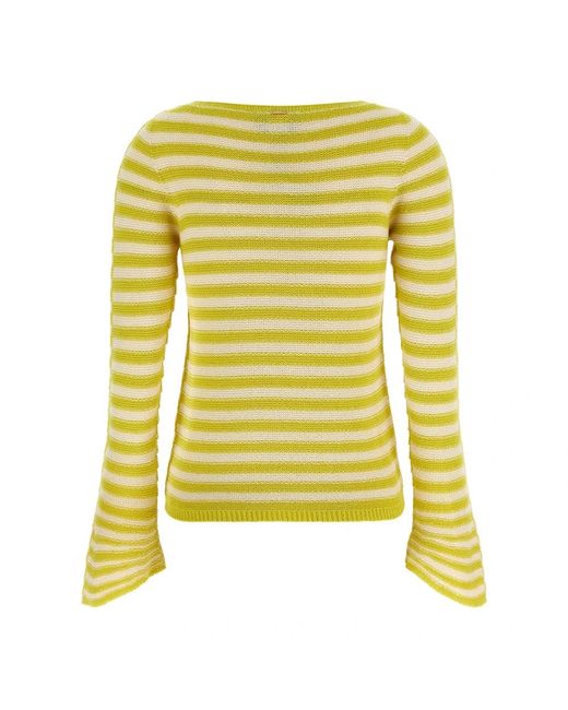 Twinset Yellow Round-Neck Knitwear