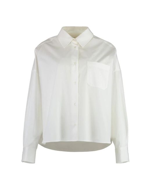 Weekend by Maxmara Overhemden ,Wit ,Katoen Aureo Katoen Poplin Overhemd in het White