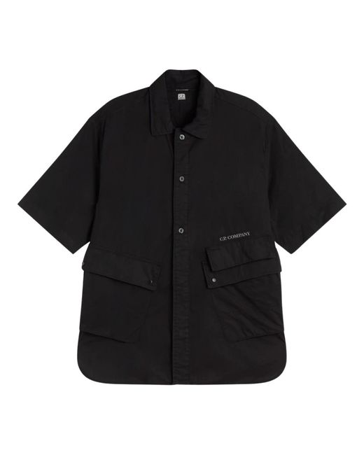 C P Company Luxuriöses popeline hemd in Black für Herren