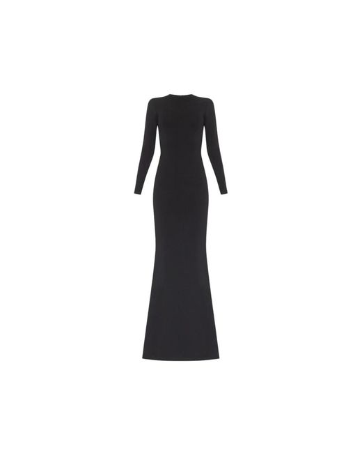 Fitted maxi dress Balenciaga de color Black