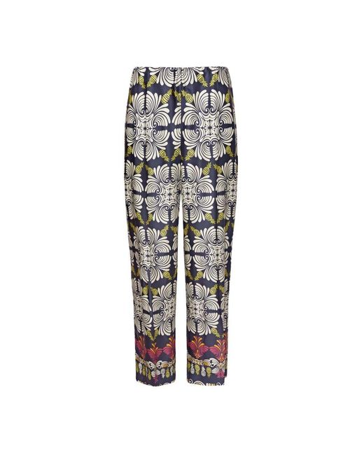 Elena Miro Multicolor Gedruckte Viskose-Twill-Cropped-Hose