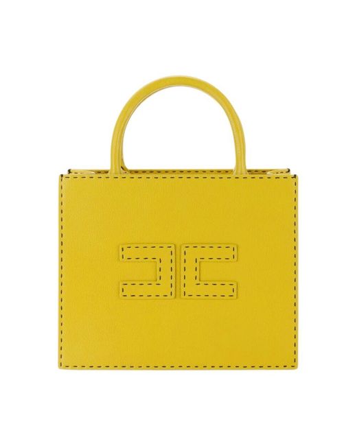 Elisabetta Franchi Yellow Puder lurex blend mini kleid