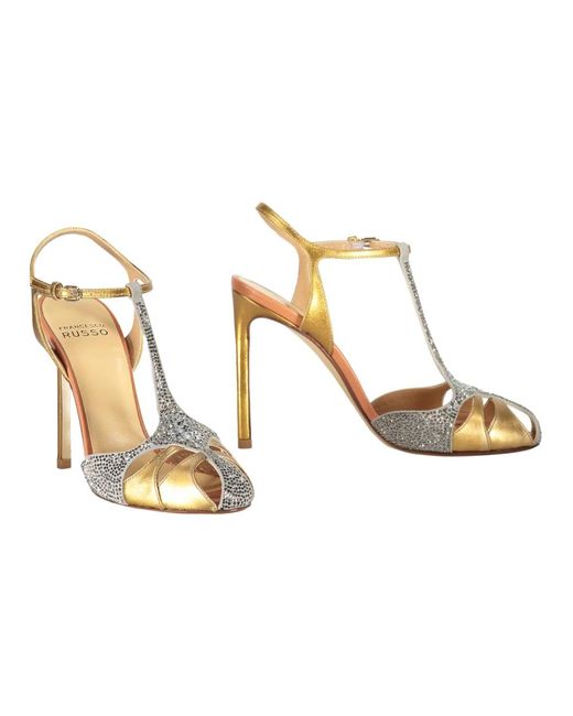 Francesco Russo Metallic High Heel Sandals