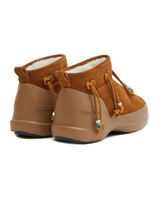 Moon Boot Brown Chunky suede slip-on stiefel