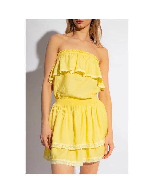 Melissa Odabash Yellow Salma strapless beach dress