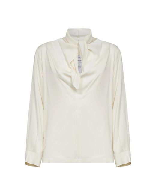 Max Mara Overhemden ,Leer Badia Silk Charmeuse Blouse in het White