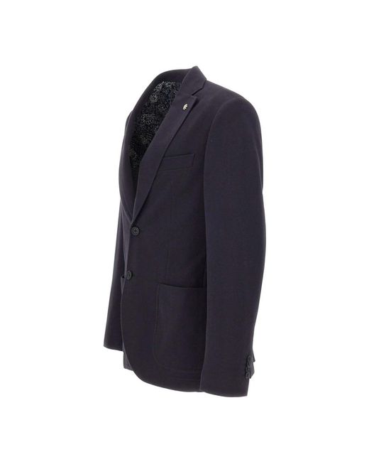 Manuel Ritz Single-Breasted Blazer in het Blue voor heren
