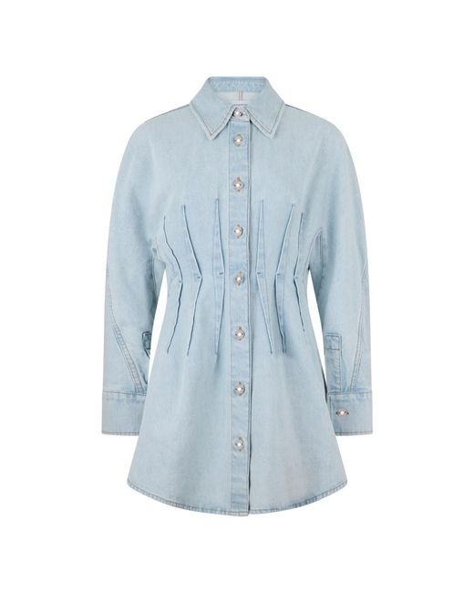 Givenchy Denim Mini Overhemdjurk in het Blue