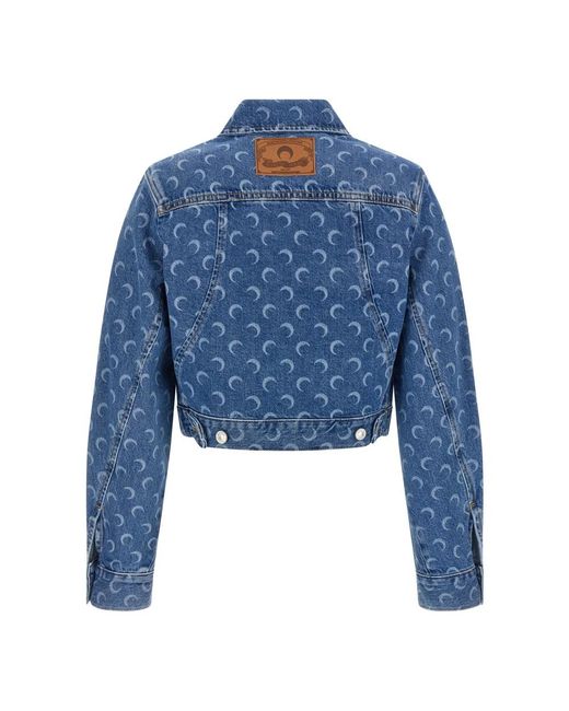 MARINE SERRE Blue Denim Jackets