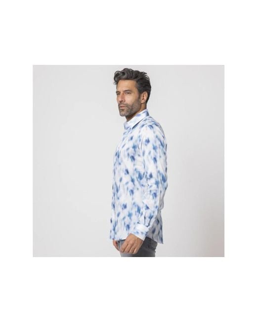 Karl Lagerfeld Moderne weiße bluse mit blauem tie-dye in Blue für Herren