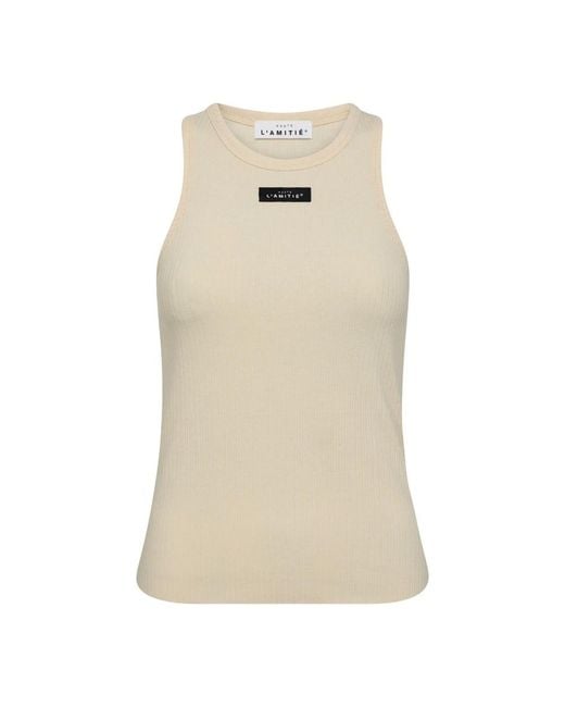 Haute L'Amitié Natural Sleeveless Tops