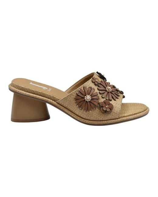 Jeannot Brown Heeled Mules
