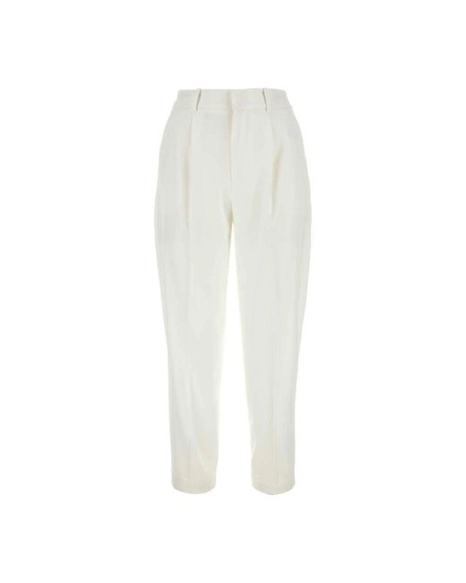 PT Torino White Cropped Trousers