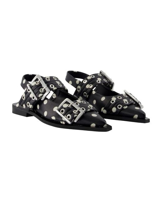 Ganni Black Ballerinas