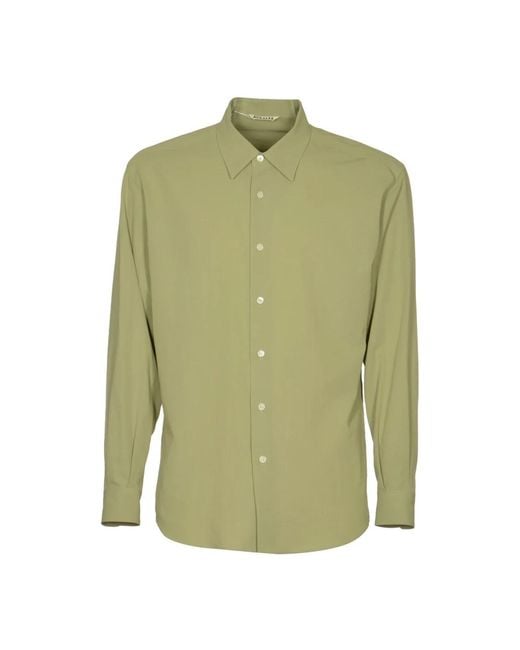 Auralee Baumwoll-seiden-viyella-hemd in Green für Herren