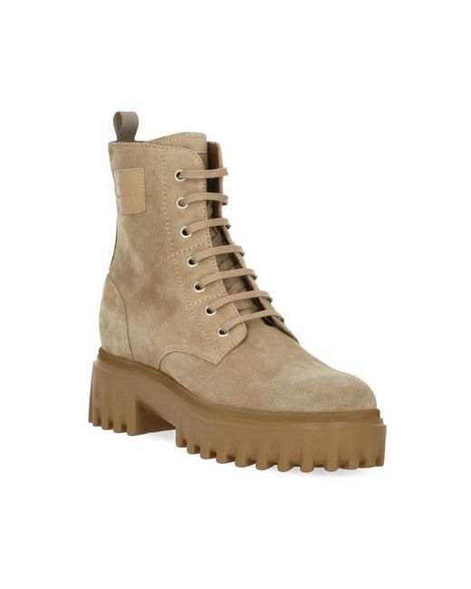 Hogan Natural Lace-Up Boots