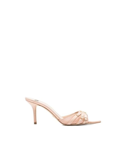 Elisabetta Franchi Pink Heeled Mules