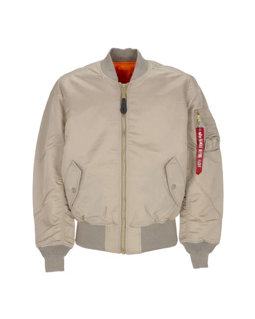 Alpha Industries Jassen ,Polyester Vintage Reversible Bomber Jacket Sand in het Natural voor heren