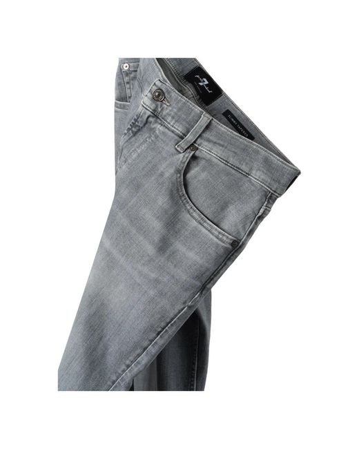 7 For All Mankind Gray Slim-Fit Jeans for men