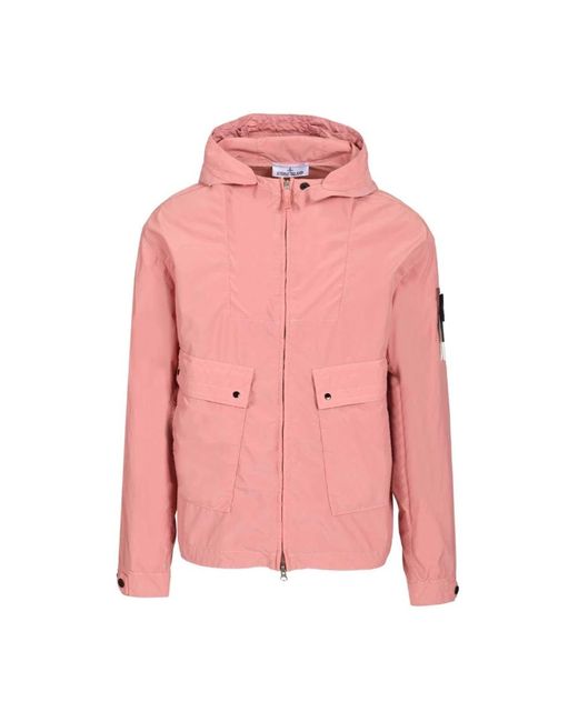 Stone Island Pink Light Jackets for men