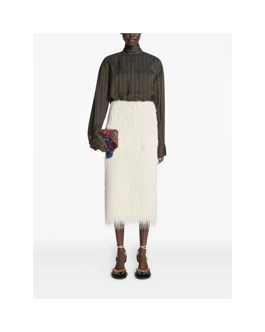 Dries Van Noten White Midi Skirts