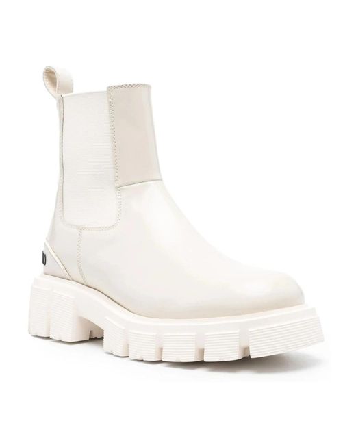 Love Moschino White Chelsea Boots