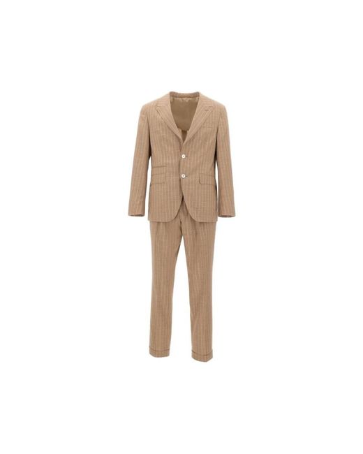 Boss Single Breasted Suits in het Natural voor heren