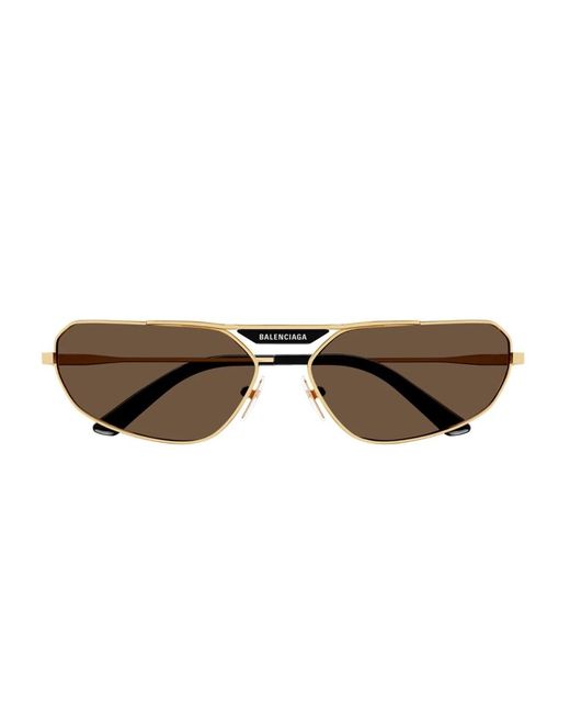 Balenciaga Brown Moderne ovale metallsonnenbrille bb0245s tag 2.0