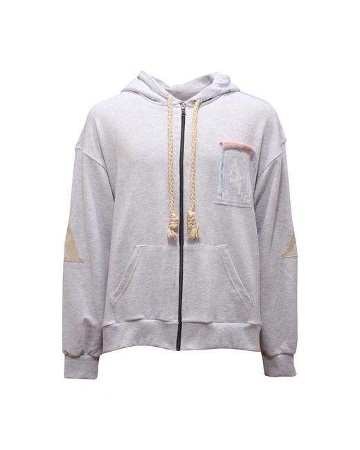 Al Ain Hoodies & Sweatvesten ,Grijs ,Azkx S802 Greek Hoodie Zip in het Gray voor heren