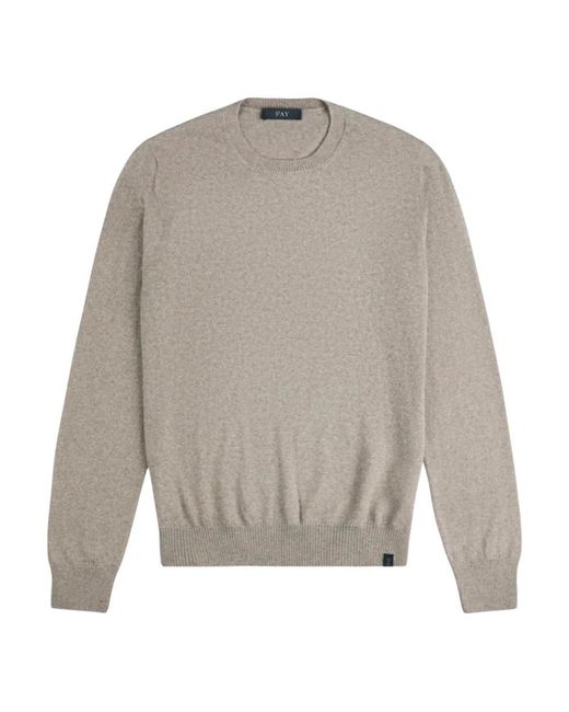 Fay Rundhals-Strickpullover in Gray für Herren