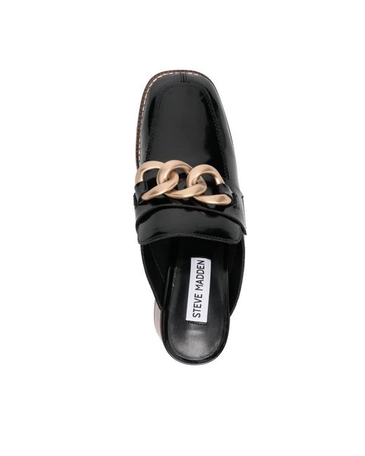 Steve Madden Black Heeled Mules