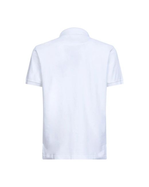 Etro Tops ,Wit ,Katoen Piqué Polo Shirt Van Katoen Met Pegaso-Borduursel in het White voor heren