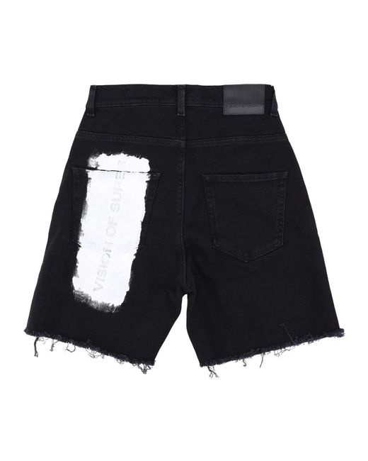 Vision Of Super Black Denim Shorts for men