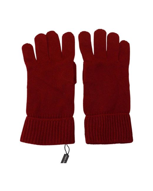 Dolce & Gabbana Red Gloves for men