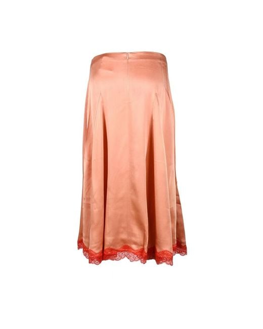 Semicouture Orange Midi Skirts