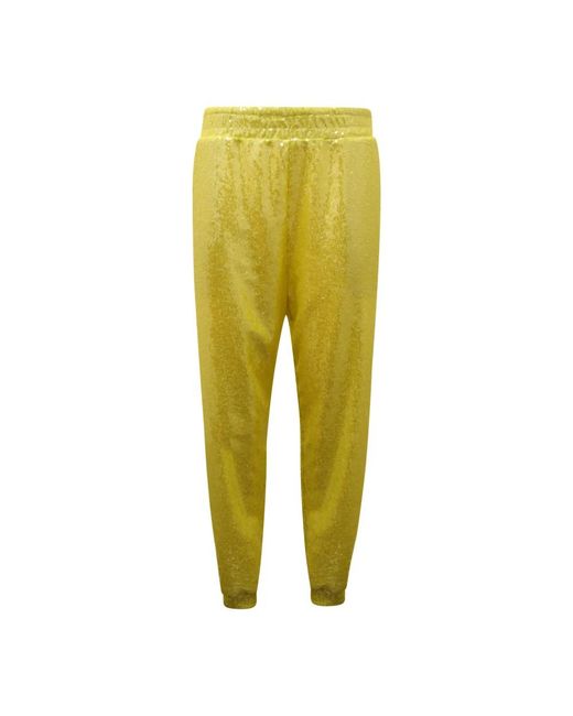 PHO® Firenze Broeken ,Geel ,Pailletten Pantalone 5422010C in het Yellow