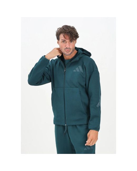 Adidas Groene Rits Sweater Z.N.E. Stijl in het Blue voor heren
