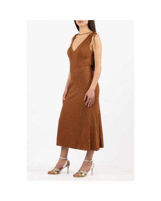 Elisabetta Franchi Brown Knitted Dresses