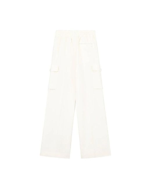 Olaf Hussein White Wide Trousers