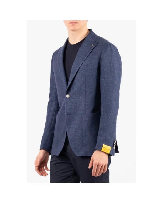 Tagliatore Single-Breasted Blazer in het Blue voor heren
