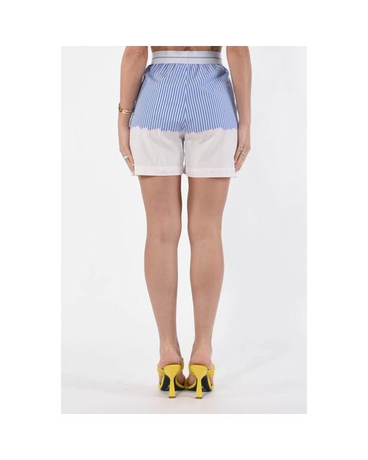 MSGM Blue Gestreifte popeline-bermuda-shorts