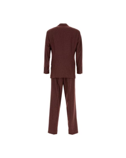 Brunello Cucinelli Red Double Breasted Suits for men