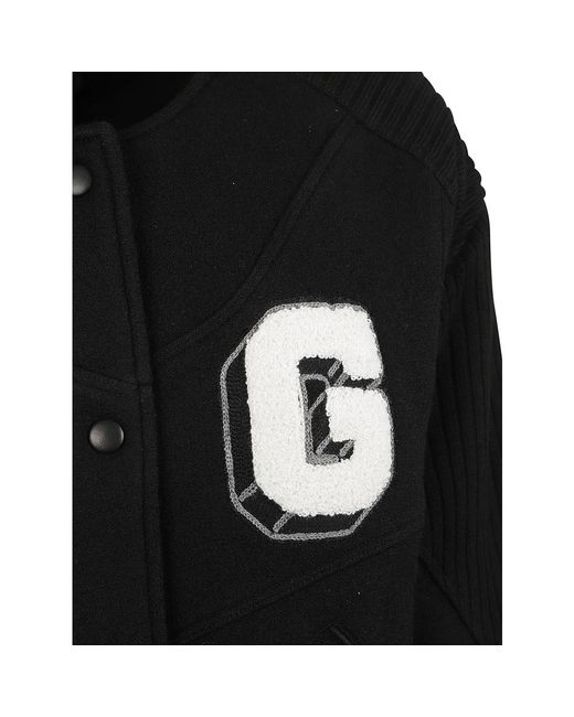 Givenchy Jassen ,Zwart ,Wol Zwarte Bomber Varsity Jack in het Black