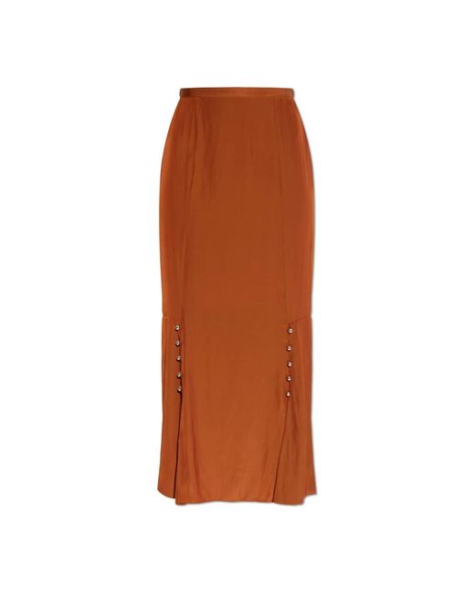 Lanvin Lange Rok Met Splitten in het Brown