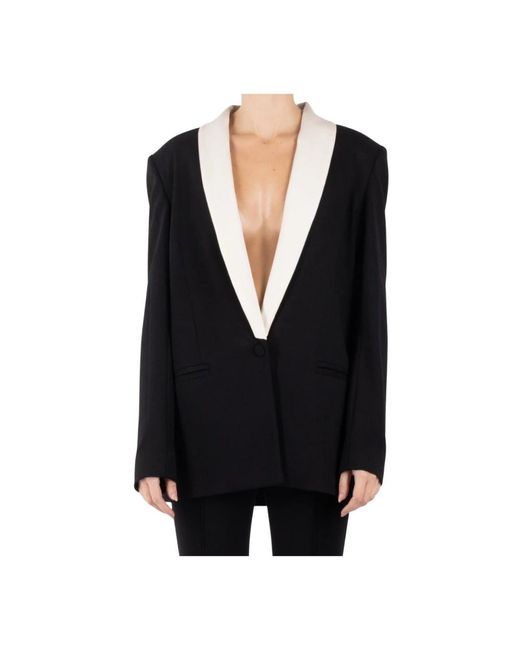 THE GARMENT Jassen ,Zwart ,Leer Zwarte Jas Met Elastaan in het Black