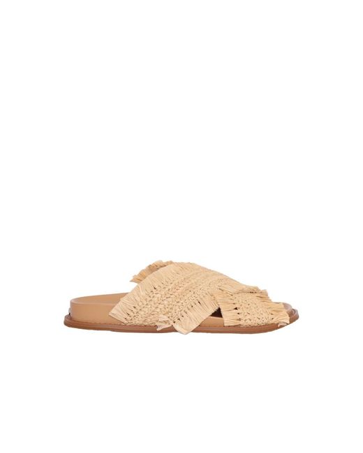Michael Kors Natural Peyton Fransen-Sandalette Aus Häkeloptik