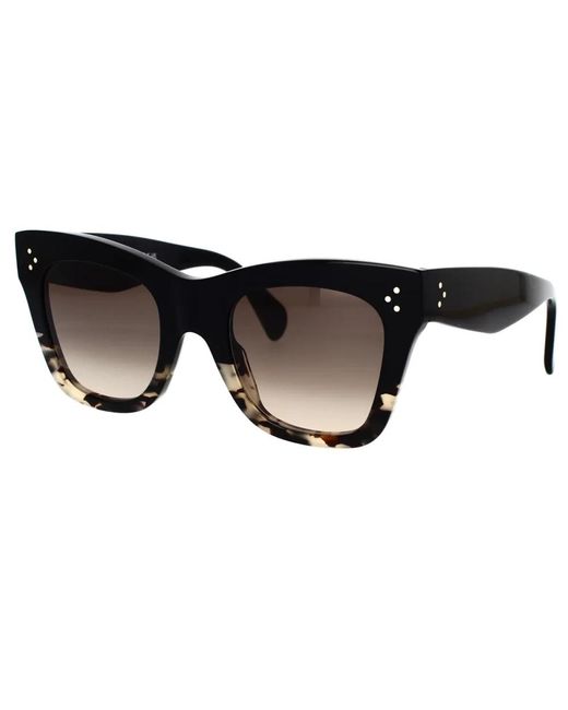 Céline Stijlvolle Cat-Eye Zonnebril Zwart Bruin in het Brown