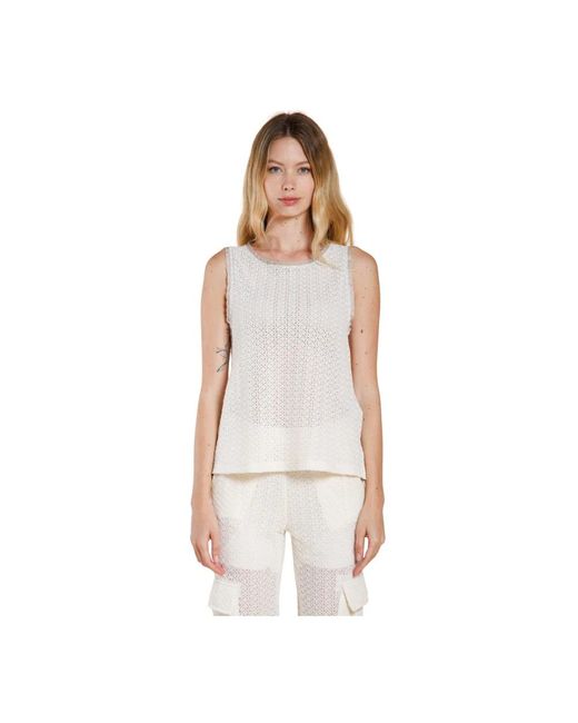 Mason's White Sleeveless Tops